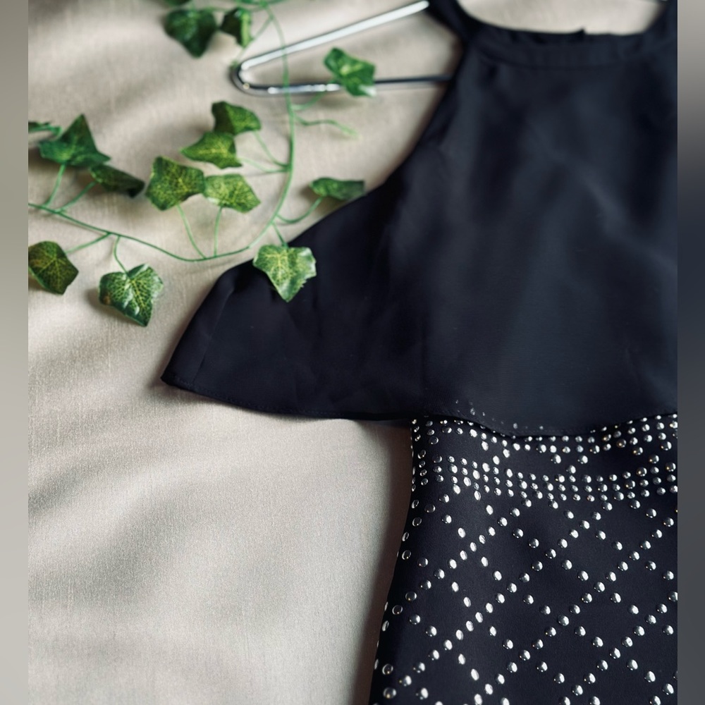 Guess Short black dress. Beaded Halter Neck Minidress - Picture 5 of 5